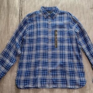 Men’s XL Blue Plaid Long Sleeve Banana Republic Button-Up. New w tags.